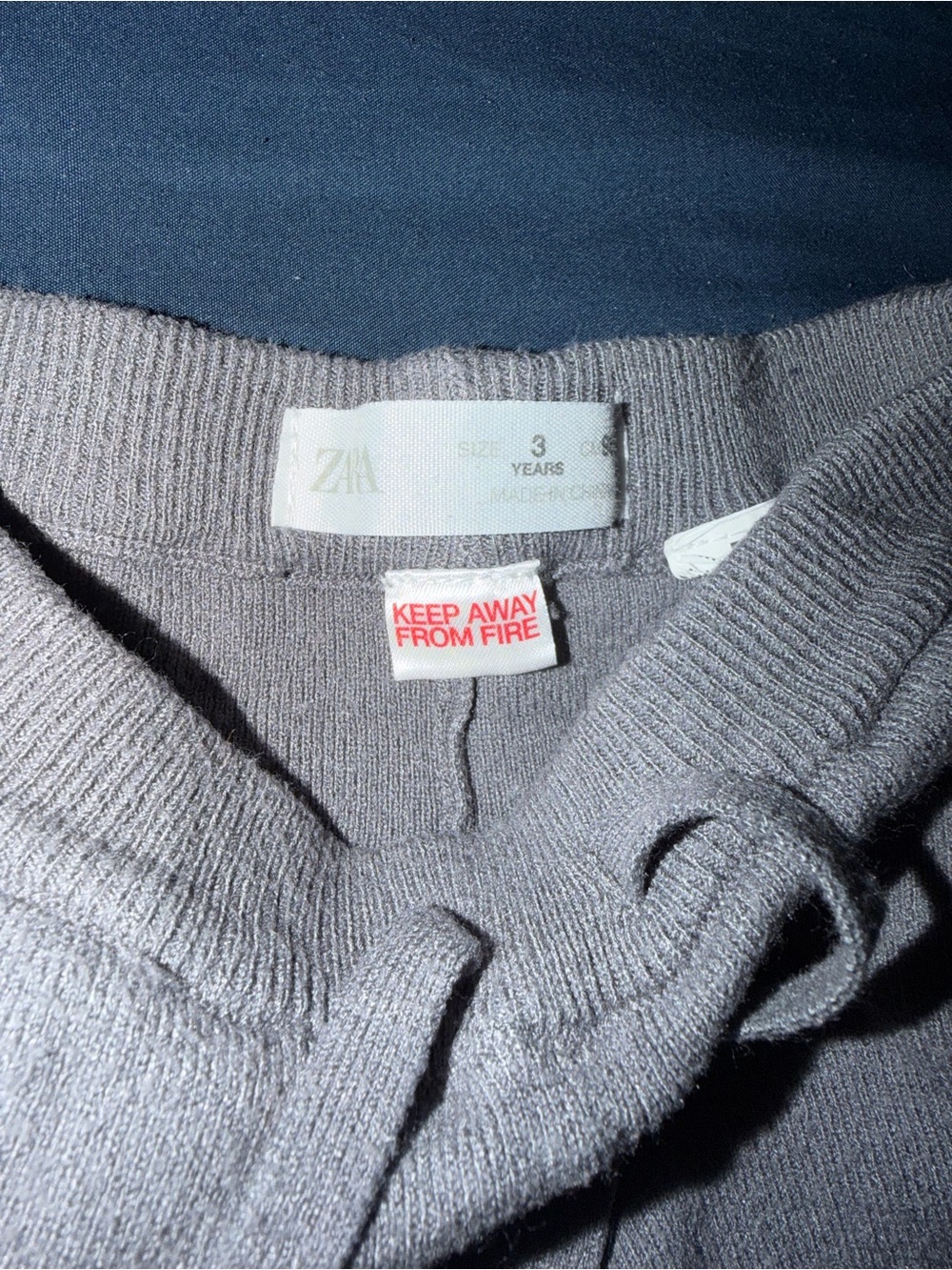 Zara Kids Cozy Knit Jogger/Sweat Pants - Light Gray - Picture 2 of 3